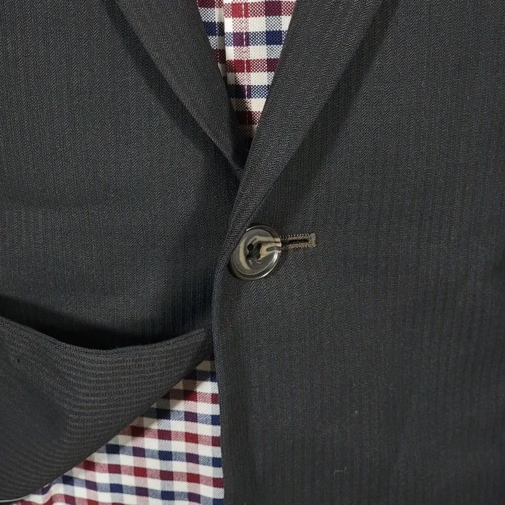 S.Cohen Performance Men's Sport Coat Blazer Two Button Brown Black‎ Wool 39R